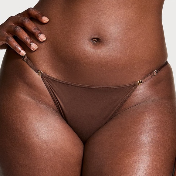 Victoria's Secret Love Cloud Smooth Adjustable String Bikini Panty Ganache S NEW - Picture 2 of 7